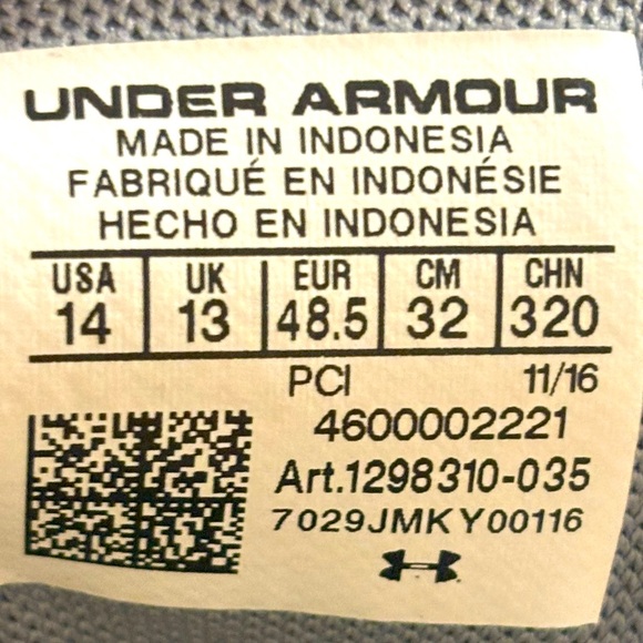 Under Armour Get B Zee Steel Gray Basketball Sneakers Size 14 Shoes - Picture 8 of 8